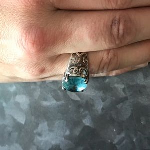 Silpada sterling silver and blue topaz ring size 9